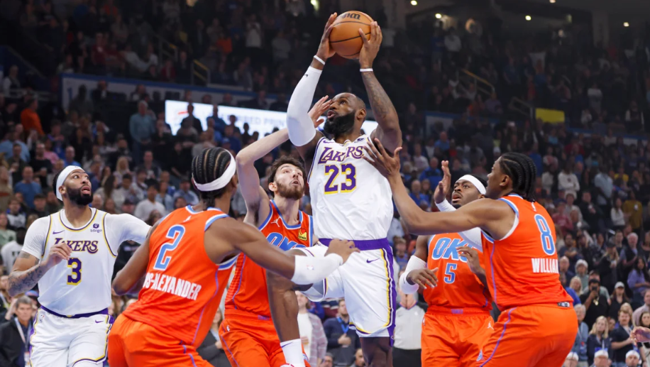 LeBron James scores season-high 40 points in Los Angeles Lakers’ win over Oklahoma City Thunder