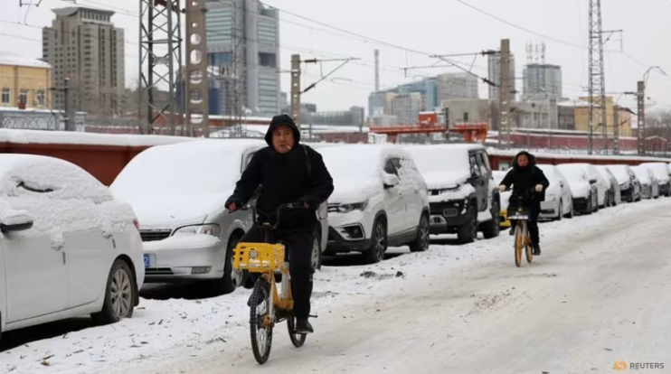 Parts of China gripped by record-low